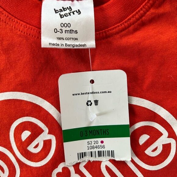 NWT! Baby Berry Orange Heart Be Mine Tee Size 000 0-3 Months - Picture 3 of 4